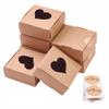 Airssory 30pcs 3x3 Inch(7.5x7.5cm) Paper Candy Boxes with Heart Window Bakery Box Gift Box Square for Singlepack Dessert Small Giftbox Packing view 1