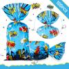 100 Pcs Hero Cellophane Treat Bags, Hero Party Gift Candy Goodie Favor Bags with 100 Silver Twist Ties for Gift Wrapping Birthday Party Shower Decor view 3