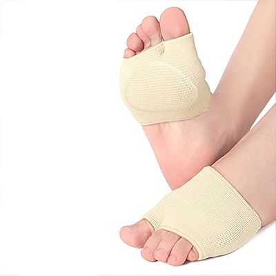 1PCS Beige Ball of Foot Cushions Support Sleeves Burning Sensations for Bunion Forefoot Mortons Neuroma Blisters Callus Supports Metatarsalgia Pain Relief-S