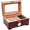 HongLianRiven Cigar Box Humidor Cigar Humidor Wooden Double Moisturizing Cigar Box with Humidifier and Hygrometer Two-Layer Humidor view 4