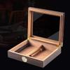 HongLianRiven Cigar Box Humidor Portable Transparent Window Cedar Cigar Case Wood Travel Cigar Humidor Set with Humidifier Hygrometer view 4