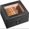 HongLianRiven Cigar Box Humidor Classic Cigar Box with Digital Hygrometer and Humidifier Glass Top Cigar Cabinet view 4