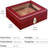 HongLianRiven Cigar Box Humidor Portable Cedar Cigar Case Wood Travel Cigar Humidor Set with Humidifier and Hygrometer (Color : A) view 3