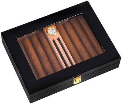 HongLianRiven Cigar Box Humidor Cigar Humidor,Cedar Cigar Desktop Box with Humidifier and Hygrometer
