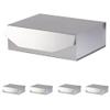 PACKGILO 5 Silver Large Gift Boxes with Lid 13x9x4 Inches, Bridesmaid Proposal Boxes, Hard Collapsible Gift Box with Magnetic Closure, Groomsman Box Reusable Gift Boxes for Clothes (Glossy Silver) view 1