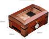 HongLianRiven Cigar Box Humidor Glass Hygrometer and Rectangular Humidifier Desktop Cigar Humidor Glass Top Cigar Storage Box view 2