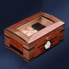HongLianRiven Cigar Box Humidor Glass Hygrometer and Rectangular Humidifier Desktop Cigar Humidor Glass Top Cigar Storage Box view 3