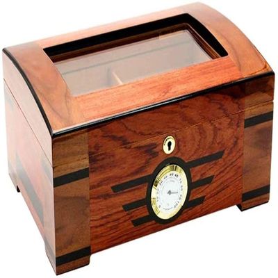 HongLianRiven Cigar Box Humidor Solid Wood Breathable Hygrometer Portable Cigar Humidor Cigar Storage Box with Hygrometer and Humidifier