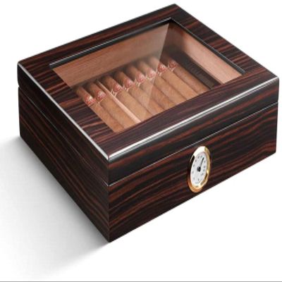 HongLianRiven Cigar Box Humidor Portable Cedar Cigar Case Wood Travel Cigar Humidor Set with Humidifier and Hygrometer (Color : C)
