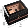 HongLianRiven Cigar Box Humidor Cedar Wood Travel Cigar Humidor Box with Humidifier Hygrometer Humidor Cigar Box view 2