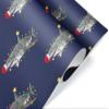 Shark Christmas Wrapping Paper, Fun Ocean Gift Wrap, X-mas Lights Tropical Holiday Party Decoration Decor (12 foot x 30 inch roll) view 1