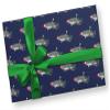 Shark Christmas Wrapping Paper, Fun Ocean Gift Wrap, X-mas Lights Tropical Holiday Party Decoration Decor (12 foot x 30 inch roll) view 3