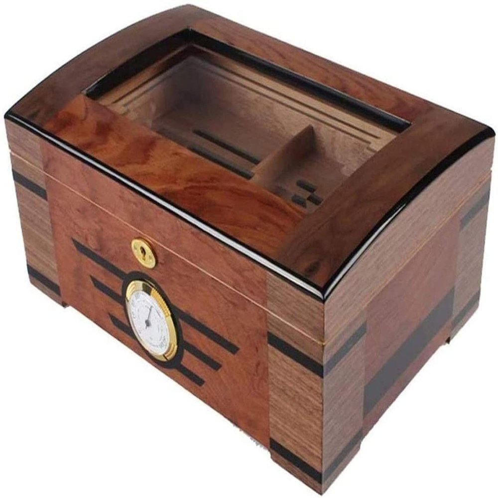 HongLianRiven Cigar Box Humidor Hygrometer and Humidifier Storage Box - Universal Portable Removable Cigar Box Suitcase