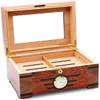 HongLianRiven Cigar Box Humidor Solid Wood Breathable Hygrometer Portable Cigar Humidor Cigar Storage Box with Hygrometer and Humidifier view 3