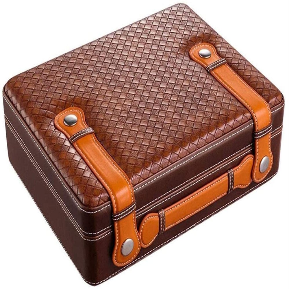 HongLianRiven Cigar Box Humidor Cigar Humidor Humidifier Box Cedar Interior Large Capacity Handbag Cigar Moisturizing Case Cabinet