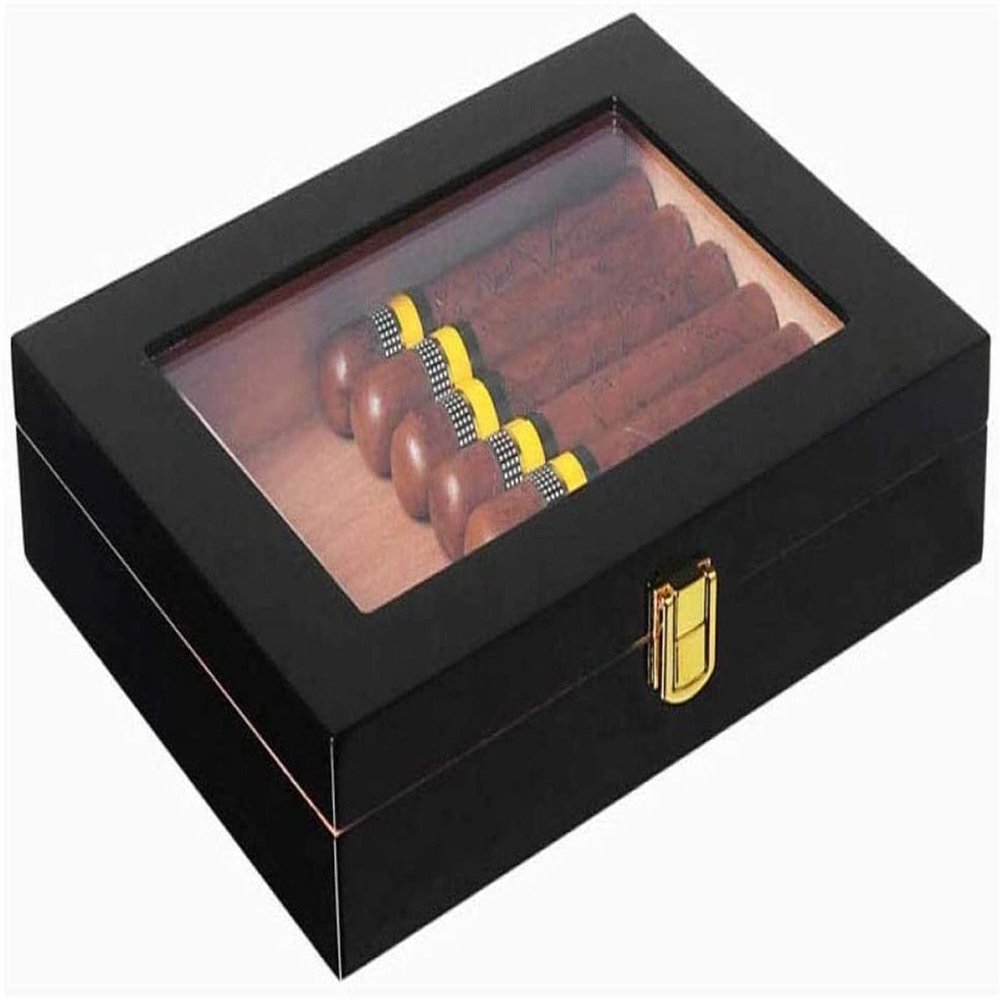 HongLianRiven Cigar Box Humidor Portable Cigar Box - Cigar Desktop Box Sealed Good Lightweight Portable Removable Cigar Box