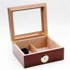 HongLianRiven Cigar Box Humidor Cedar Wood Surface Moisturizing Box Travel Cigar Humidor Cedar Wood Hygrometer Manual Cigar Humidor view 1