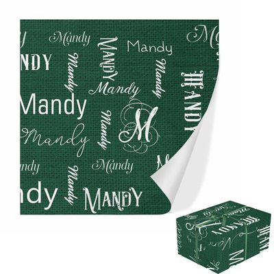 D-Story Personalized Wrapping Paper With Name - Custom Logo Text Holiday Birthday Gift Wrapping Paper Green - Christmas Bundle For Women Men Kids - 58" x 23" 1 Roll