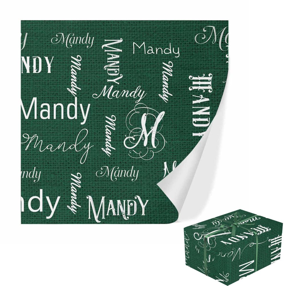 D-Story Personalized Wrapping Paper With Name - Custom Logo Text Holiday Birthday Gift Wrapping Paper Green - Christmas Bundle For Women Men Kids - 58" x 23" 1 Roll