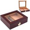 HongLianRiven Cigar Box Humidor Cigar Humidor Portable Cigar Box Transparent Glass Window Sealing Good Generality Strong Wear view 1