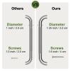 2 Pack 12 Inch Anti Slip Shower Grab Bar 1.25" Diameter,Munzong Stainless Steel Bathroom Grab Bar,Knurled Bathroom Balance Bar,Safety Handrail Support,Handicap Injury Elderly Senior Assist Bath Handle view 4