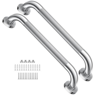16 Inch Shower Grab Bars for Bathtubs,2 Pack Stainless Steel Bath Grab Bar, Knurled Bathroom Safety Rail, Shower Handrail Support, Handicap Elderly Senior Balance Assist Handles