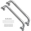 2 Pack 16 Inch Anti Slip Shower Grab Bar 1.25" Diameter,Munzong Stainless Steel Bathroom Grab Bar,Knurled Bathroom Balance Bar,Safety Handrail Support,Handicap Injury Elderly Senior Assist Bath Handle view 1
