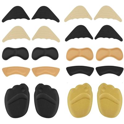 10 Pairs Shoe Fillers Heel Cushion Pads Toe Filler Inserts Forefoot Pads-Heel Grips Liner Inserts for Women Shoes That Are Too Big-Shoe Size Reducer for Loose Shoes Blisters Pain Relieve - Black+Beige