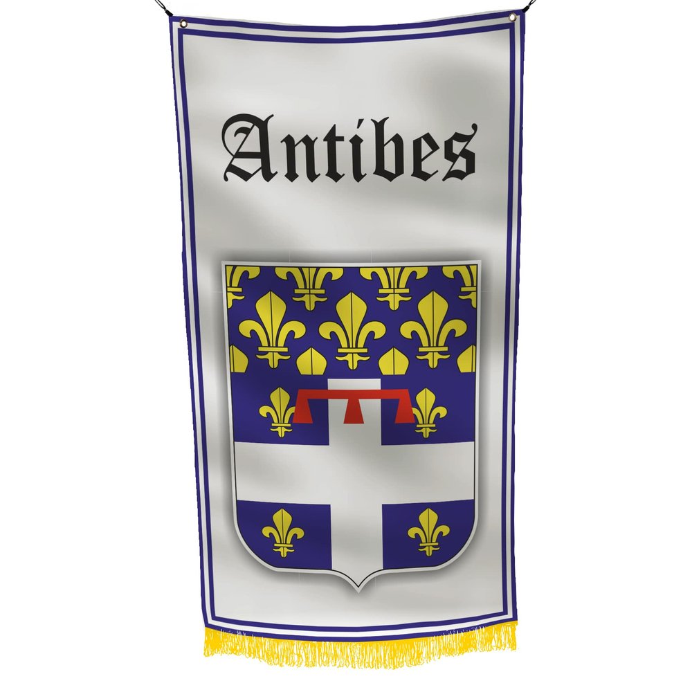 ANTIBES France 3x5 feet Flag Banner Vivid Color Double Stitched Brass Grommets (ANTIBES)