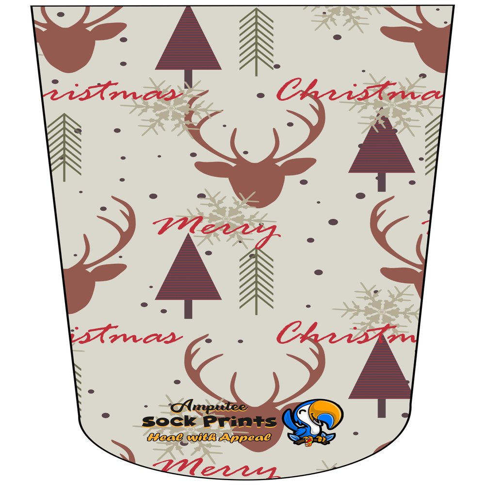Amputee Sock "Reindeer Wallpaper V3"