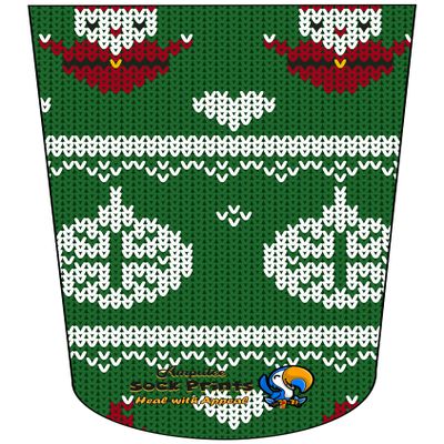 Amputee Sock"Knitted Look Green Santa V1"