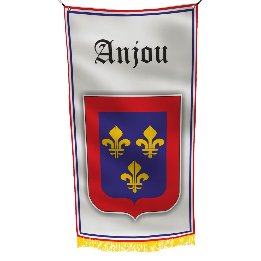 ANJOU France 3x5 feet Flag Banner Vivid Color Double Stitched Brass Grommets (ANJOU)