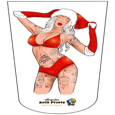 Amputee Sock"Christmas Tattoo Gal V1"