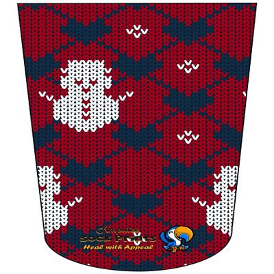 Heal with Appeal Amputee Sock Knitted Look Red Snowman V1