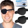 RIKEYO 2 Pcs Eye Patches for Adults and Kids,3D Adjustable Eyepatch for Right or Left Eye,One Eye Cover for Lazy Eye,Pirate Costume(Black) view 1