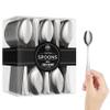 Mini Dessert Spoons - Bulk Pack of 200 Mini Silver Disposable Spoons - 4 Inch Plastic - Bpa Free - Food Safe view 1
