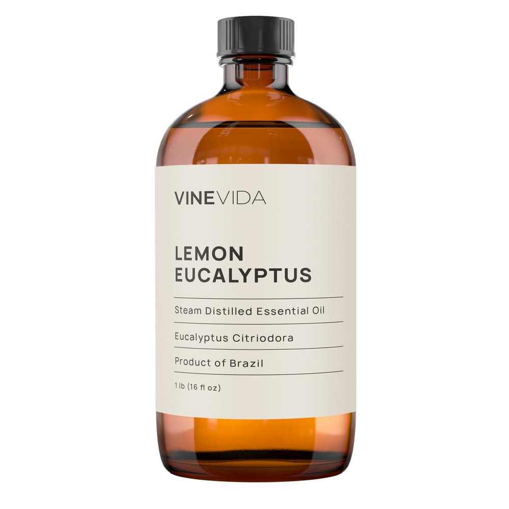 VINEVIDA Lemon Eucalyptus Essential Oil 16 oz - Undiluted Lemon Eucalyptus Oil 16 oz - Lemon Eucalyptus Candle Oil Scent - DIY Candle Scents for Candlemaking - Bulk Essential Oil for Soap Making
