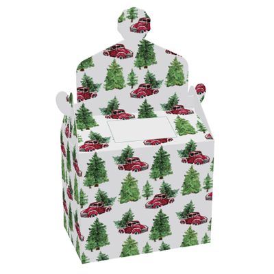 Red Truck Gable Boxes - Goodie Treat Party Favor Boxes - Set of 10