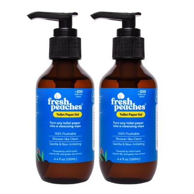 Fresh Peaches Toilet Paper Gel, Wet Wipe Alternative  Flush-Safe, A Cleaner Way to Wipe  Toilet Paper Spray  (4.4 Oz (2 Pack))