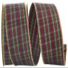 Bright Christmas Tartan Wired Ribbon - 2 1/2" x 20 Yards, Red, Green, Gold, Blue, Bright Plaid, Wreath, Gift Wrap, Bows view 1