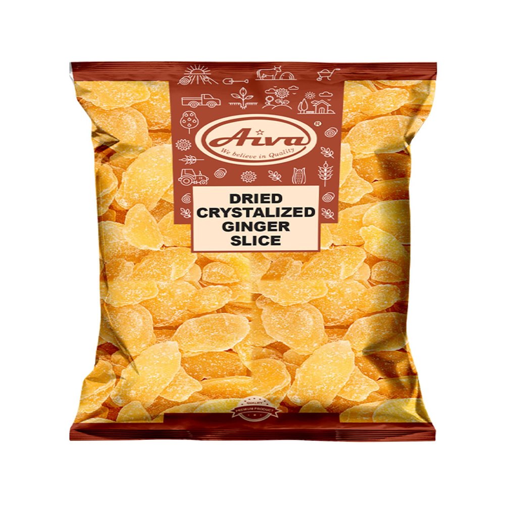 Aiva Dried Crystallized Ginger Slices - 5 LB, Crystalized Ginger Pieces, Candied Ginger Slice for Baking & Digestive Support