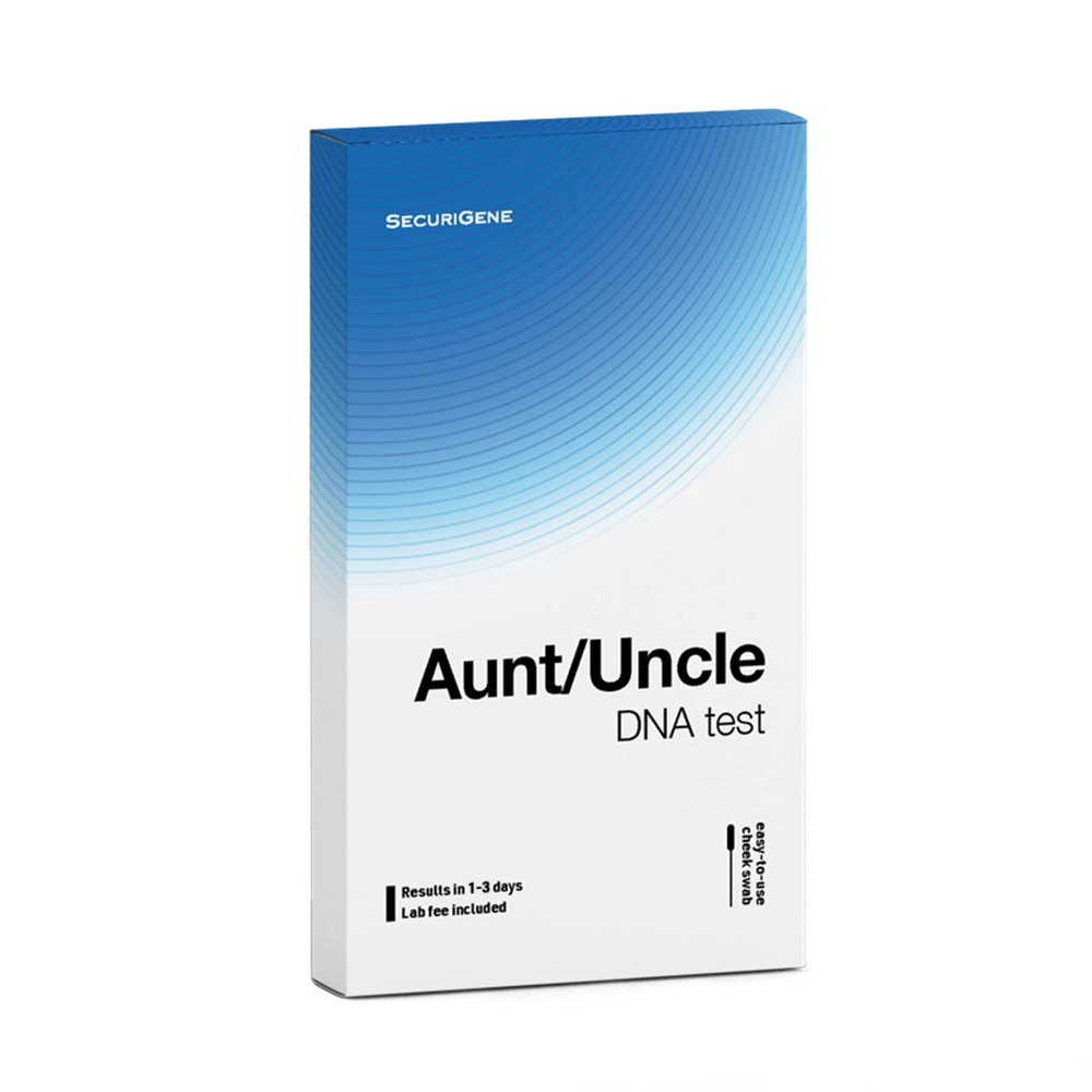 Premium DNA Aunt or Uncle Home Test Kit - Results in 1-3 Business Days, Free Return Shipping by SecuriGene Labs