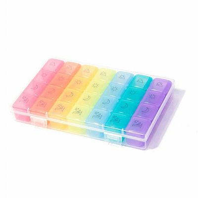 28 Grid Rainbow Medicine Box One Week Pp Pill Box Large Capacity Division Professional Fashion Pillbox Storage Case Good Life