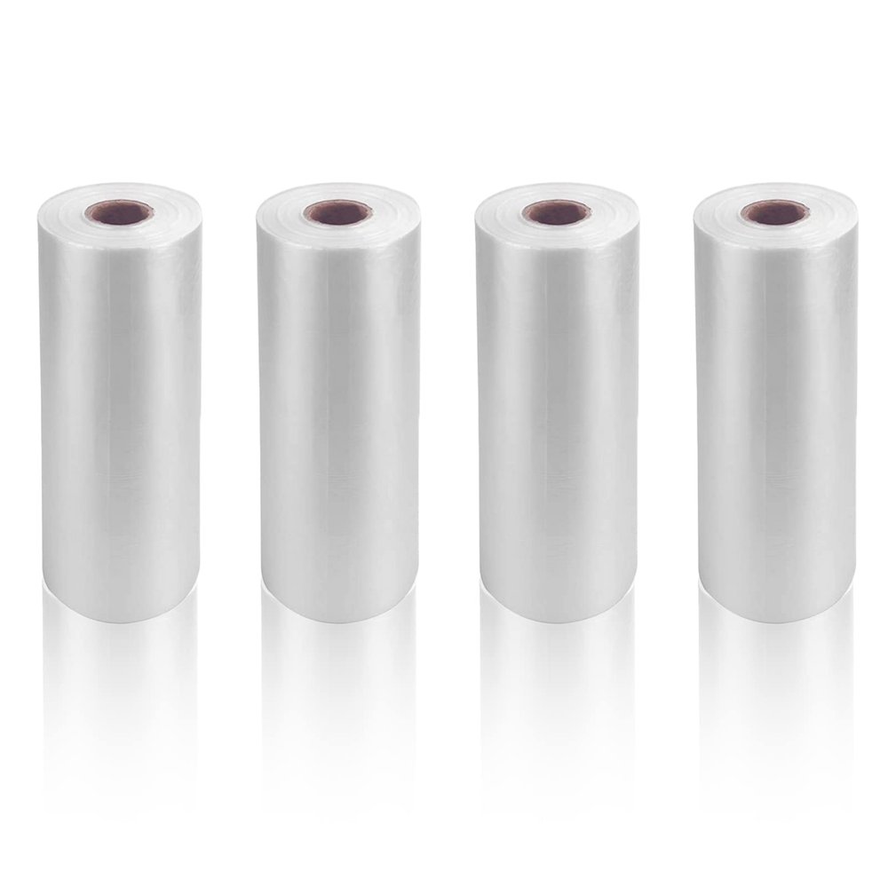 9527 Product 12" x 16" Clear Plastic Produce Bag, Food Storage Bag on a Roll, 350 Bags One Roll (4 Rolls), Freeze/Heat Clear Bag for Bread, Meat, Vegetables, Fruits