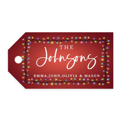 Andaz Press Personalized Classic Tags With String Lights - Custom Name Tags for Gifts, Xmas Wrapping, Craft Supplies - Card Stock Paper, 20-Pack, 2" x 3.75"