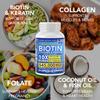 Biotin and Collagen Vitamins + Keratin with Folate - Hair Loss Treatments for Women & Men - Follicle, Skin and Nails Supplements for Hair Growth & Postpartum Support - GMO Free & Gluten Free (60 Caps) view 4