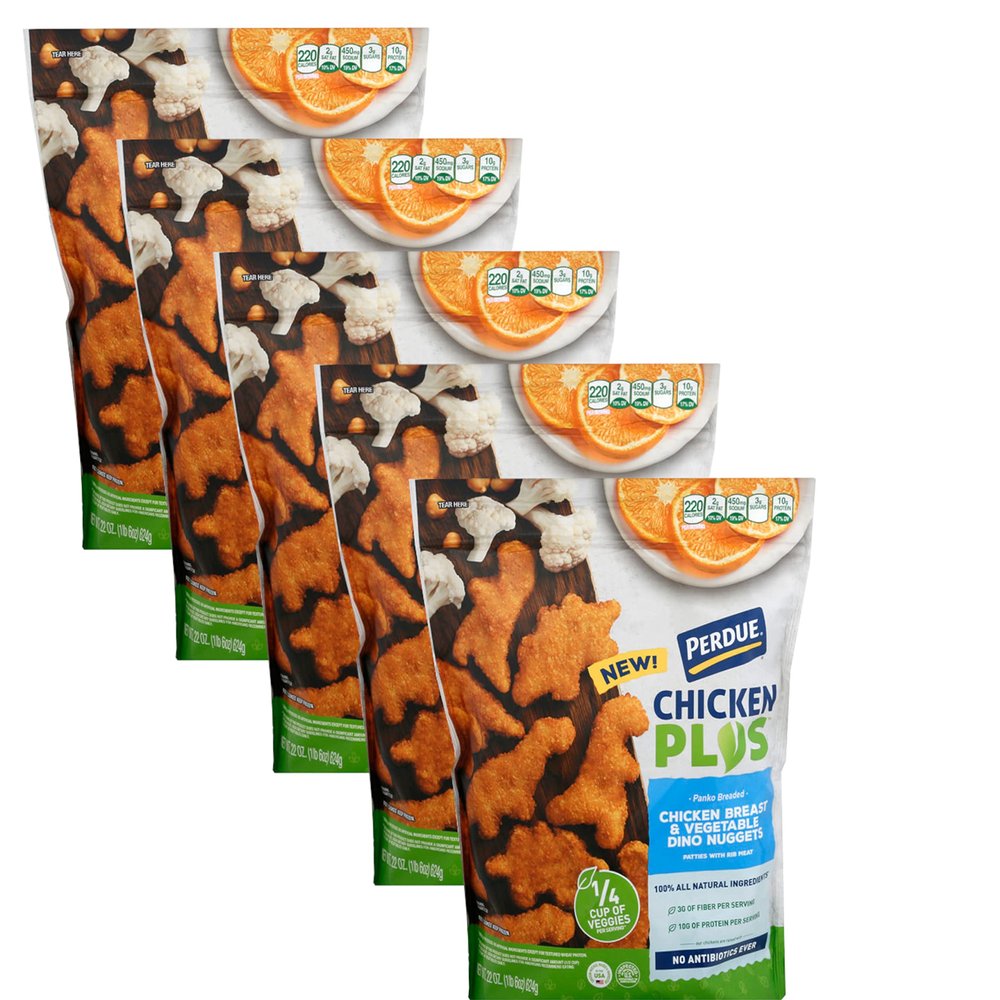 Chicken Breast and vegetables Nuggets - Good Source of Protein - No Antibiotics Ever - All Natural Ingredients - Ready Set Gourmet Donate a Meal Program - 5 Pack (22.2 oz Each)