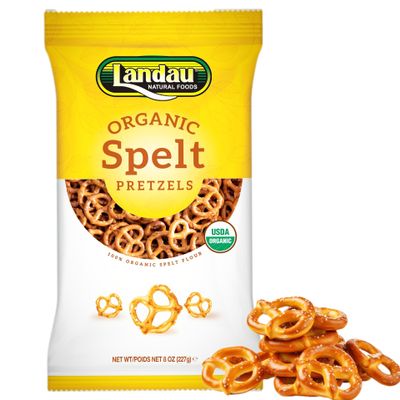 Organic Spelt Pretzels, USDA Certified, Low Fat Salted Snack, All-Natural Ingredients, Kosher Certified, 8 oz