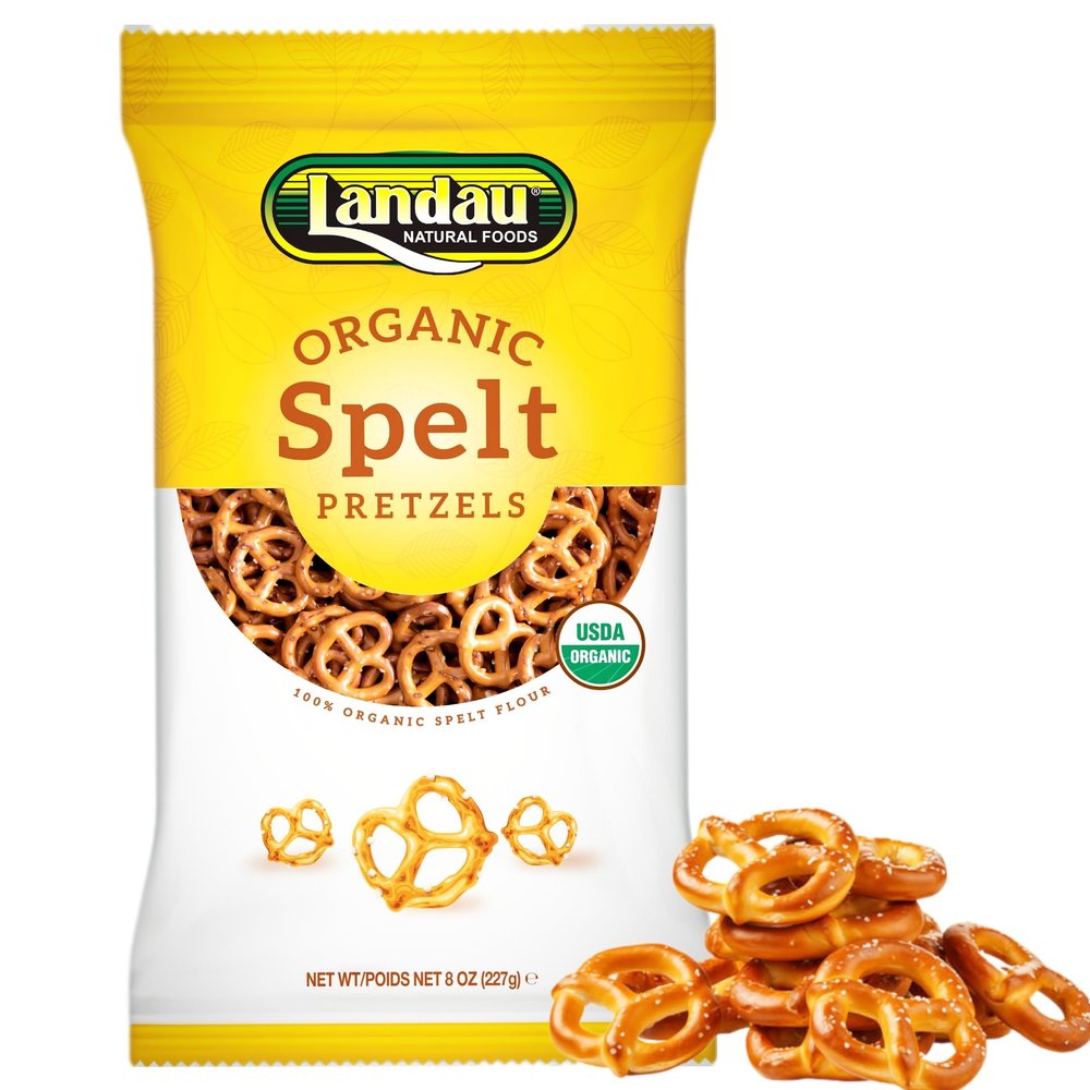 Organic Spelt Pretzels, USDA Certified, Low Fat Salted Snack, All-Natural Ingredients, Kosher Certified, 8 oz