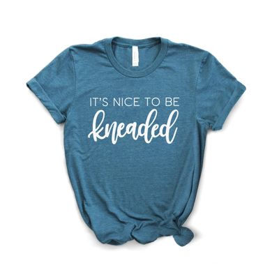 Message Therapy Shirt, Massage Therapist, Massage Gift, Its Nice to Be Kneaded, Therapist Shirt, Softstyle Unisex Tee